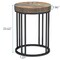 Small Wood Tables, Round Side Tables, End Tables with Metal Frames Brown, 2PCS Tiny Coffee Accent Table Nightstand for Smaller Spaces, Living Room, Bedroom, Balcony